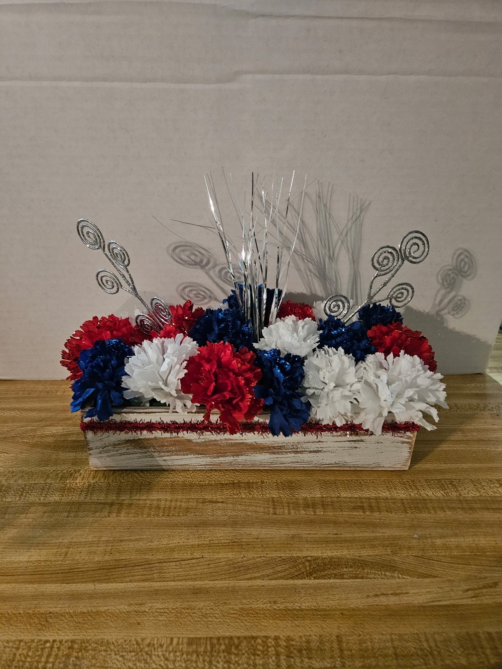 Patriotic Red, White & Blue Floral Centerpiece - Home Accents
